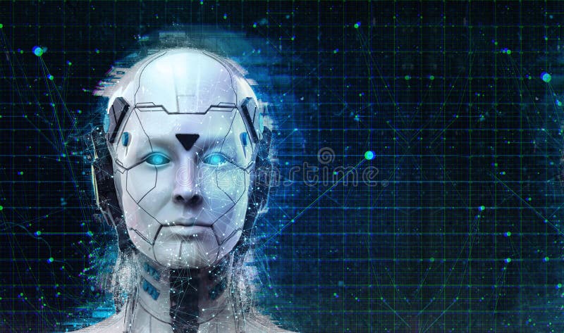 Fundo do androide do Cyborg da mulher da ficção científica do robô da tecnologia - inteligência artificial wallpaper-3D do Humano Fundo do androide do Cyborg da mulher da ficção científica do robô da tecnologia - inteligência artificial wallpaper-3D do Humano