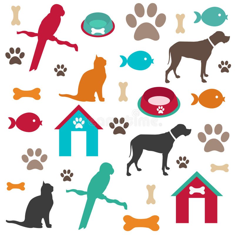Fundo do animal de estimação ilustração royalty free Fundo do animal de estimação ilustração royalty free
