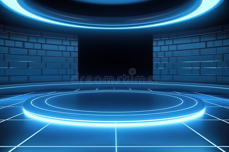 Fundo do centro em branco do estágio futurístico e limpo ilustração do vetor