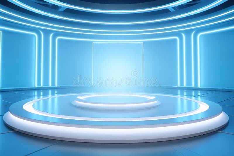 Fundo do centro em branco do estágio futurístico e limpo ilustração do vetor