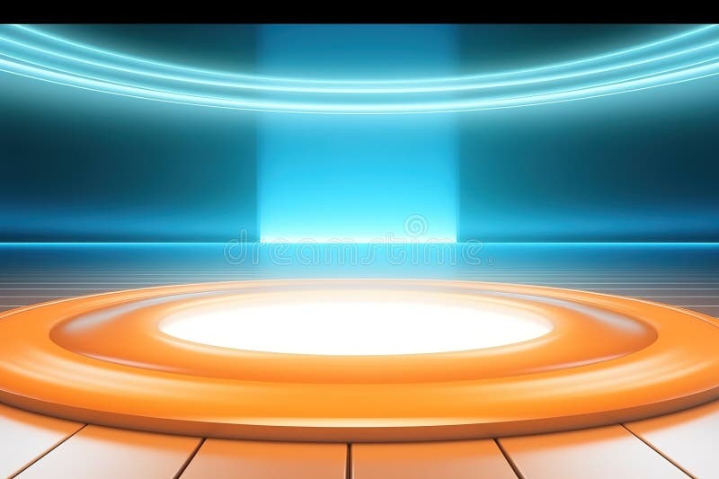 Fundo do centro em branco do estágio futurístico e limpo ilustração do vetor