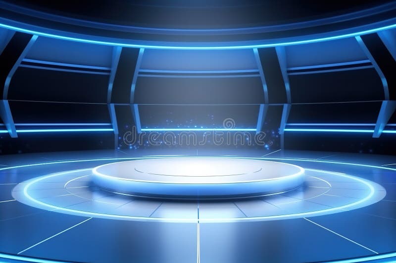 Fundo do centro em branco do estágio futurístico e limpo ilustração stock