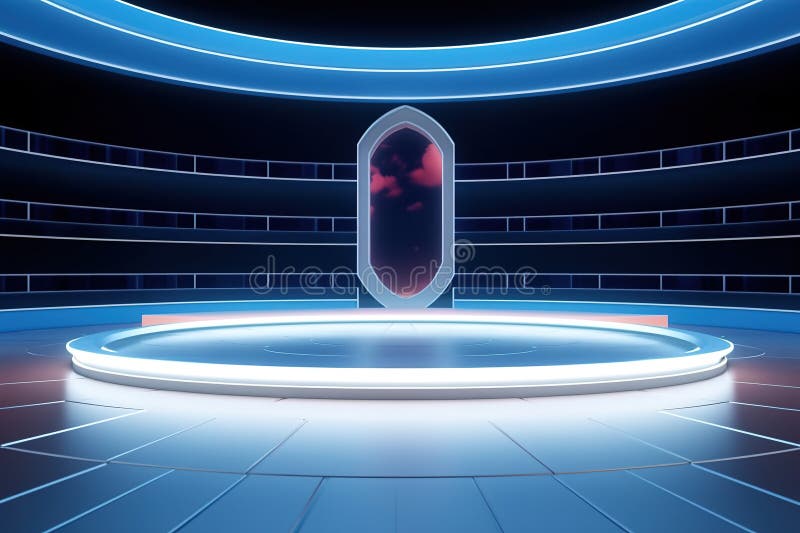 Fundo do centro em branco do estágio futurístico e limpo ilustração royalty free