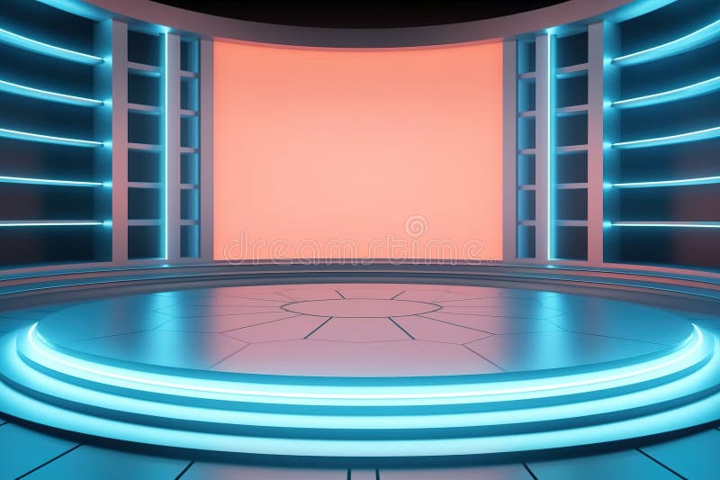 Fundo do centro em branco do estágio futurístico e limpo ilustração stock