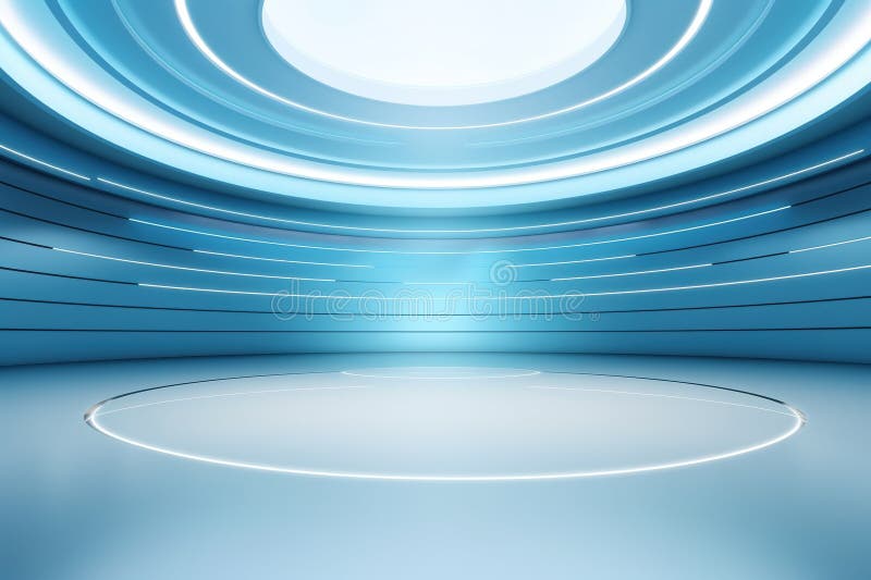 Fundo do centro em branco do estágio futurístico e limpo ilustração royalty free