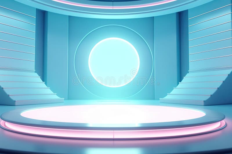 Fundo do centro em branco do estágio futurístico e limpo ilustração stock