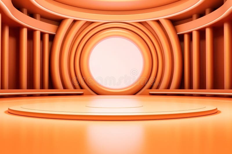 Fundo do centro em branco do estágio futurístico e limpo ilustração do vetor