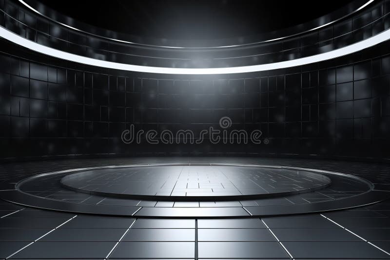 Fundo do centro em branco do estágio futurístico e limpo ilustração do vetor