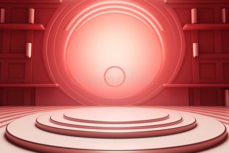 Fundo do centro em branco do estágio futurístico e limpo ilustração do vetor