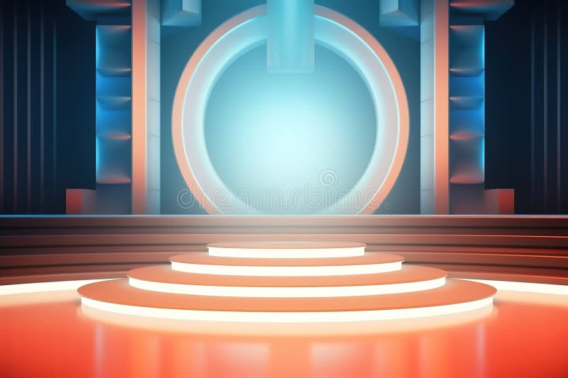 Fundo do centro em branco do estágio futurístico e limpo ilustração do vetor