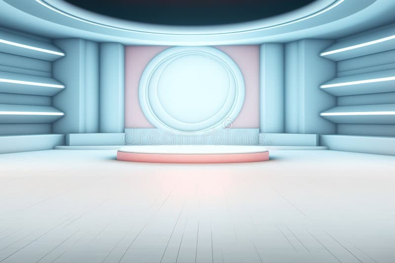 Fundo do centro em branco do estágio futurístico e limpo ilustração stock