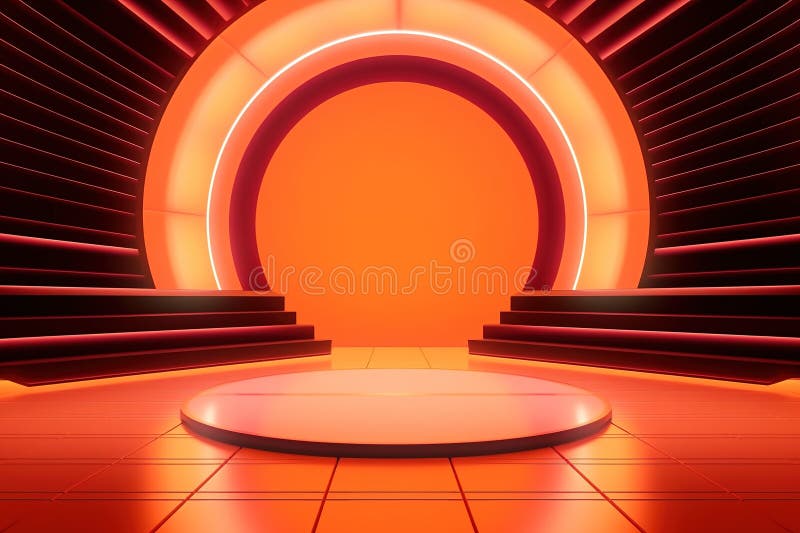 Fundo do centro em branco do estágio futurístico e limpo ilustração do vetor