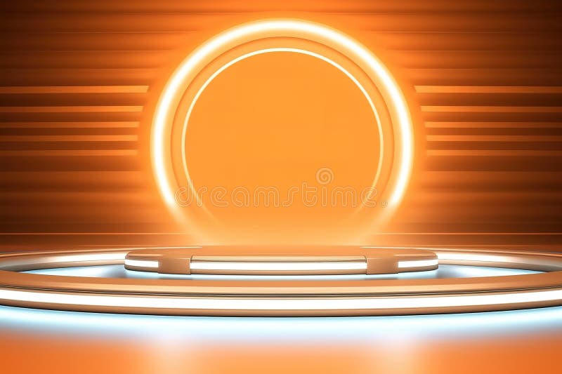 Fundo do centro em branco do estágio futurístico e limpo ilustração stock