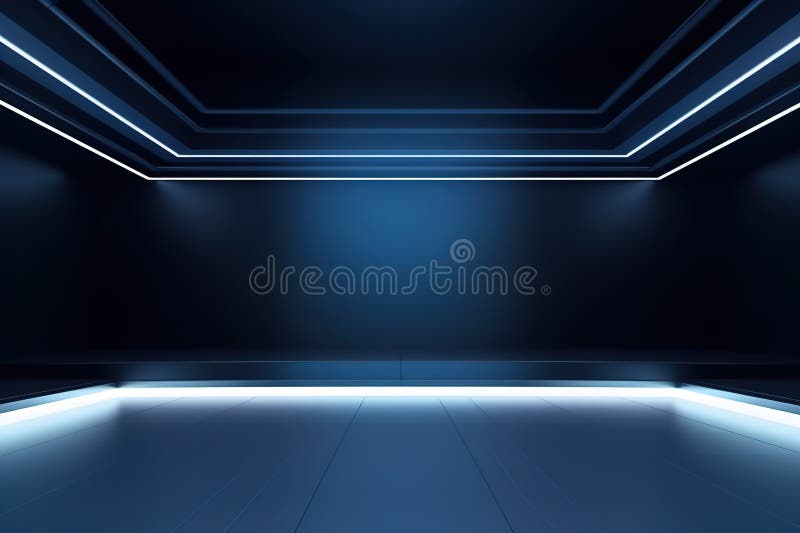 Fundo do centro em branco do estágio futurístico e limpo ilustração royalty free