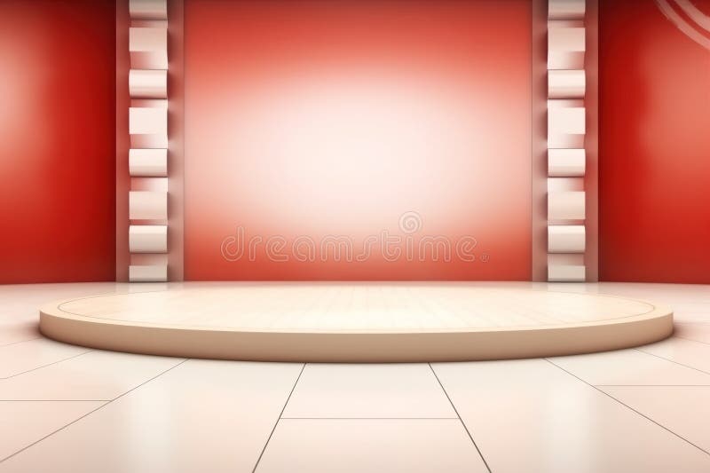 Fundo do centro em branco do estágio futurístico e limpo ilustração do vetor