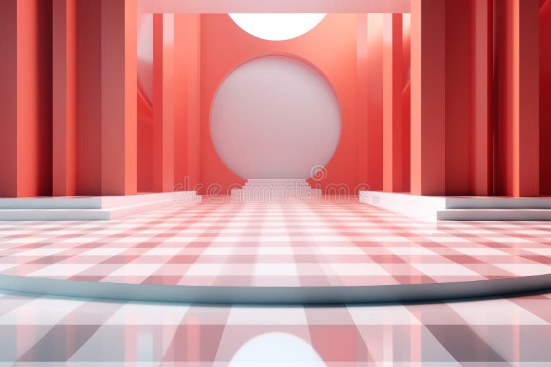 Fundo do centro em branco do estágio futurístico e limpo ilustração do vetor