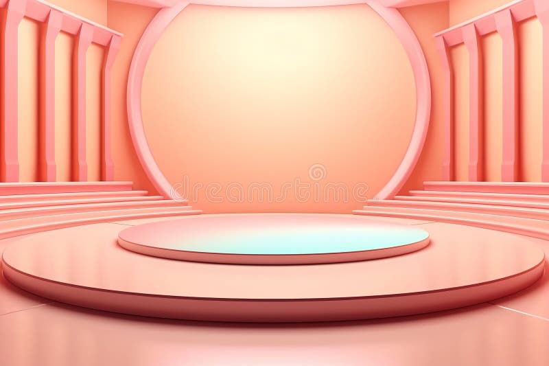 Fundo do centro em branco do estágio futurístico e limpo ilustração do vetor