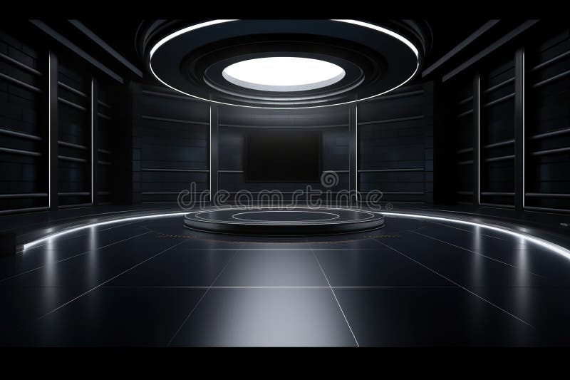 Fundo do centro em branco do estágio futurístico e limpo ilustração stock