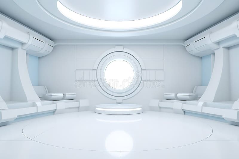 Fundo do centro em branco do estágio futurístico e limpo ilustração stock