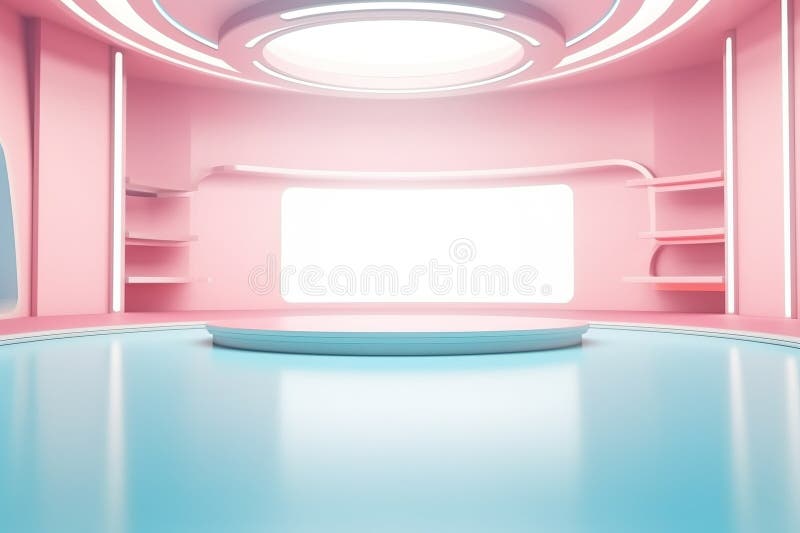 Fundo do centro em branco do estágio futurístico e limpo ilustração royalty free