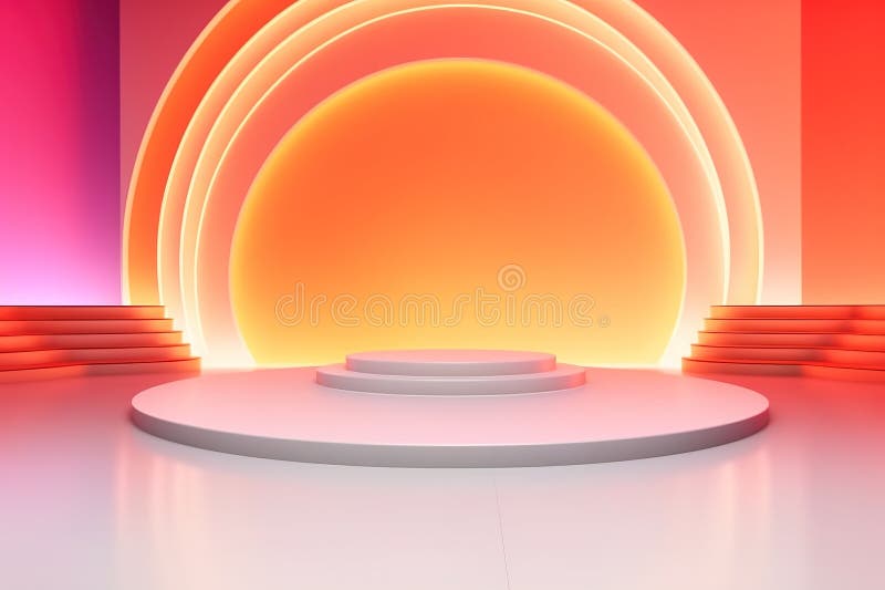 Fundo do centro em branco do estágio futurístico e limpo ilustração do vetor