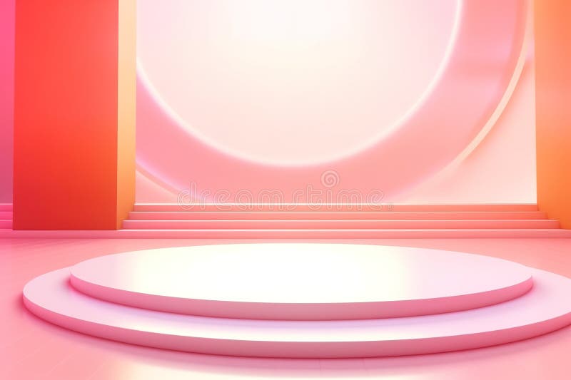 Fundo do centro em branco do estágio futurístico e limpo ilustração do vetor