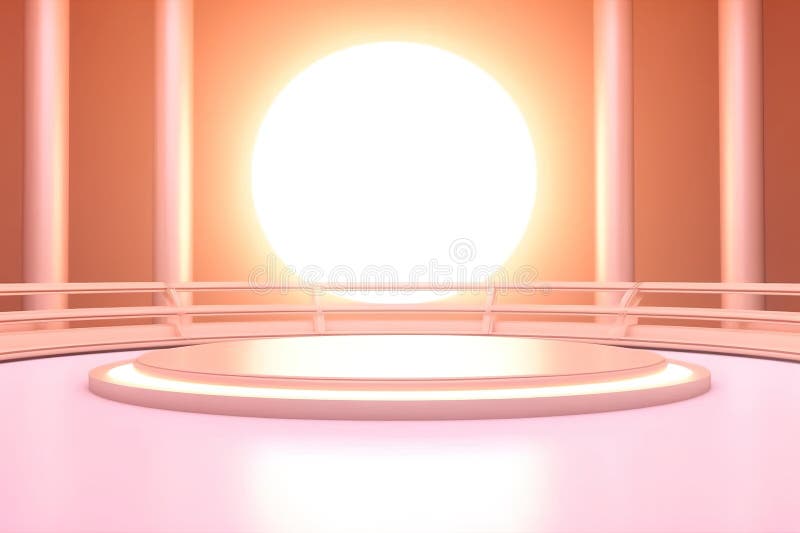 Fundo do centro em branco do estágio futurístico e limpo ilustração stock