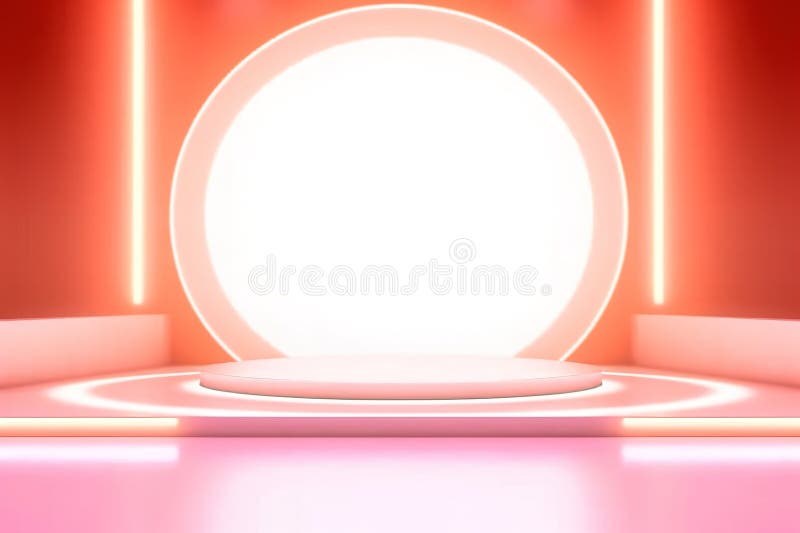 Fundo do centro em branco do estágio futurístico e limpo ilustração do vetor