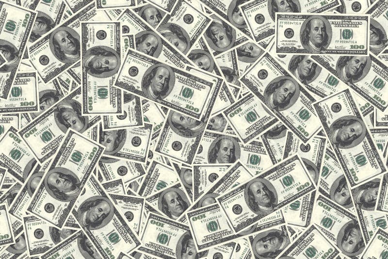Fundo de dinheiro com muitos dólares americanos imagem de stock