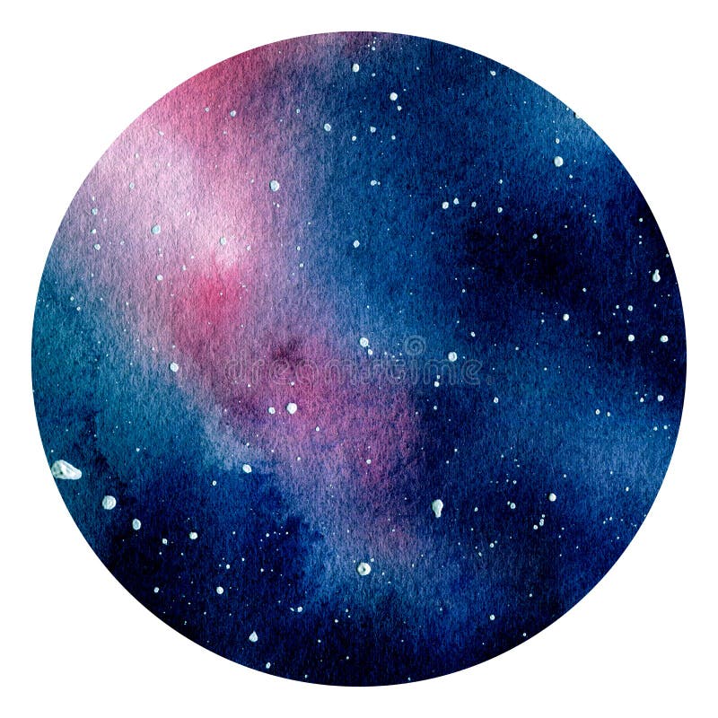 Watercolor abstract sky space background. High quality watercolor starry night illustration. Watercolor abstract sky space background. High quality watercolor starry night illustration