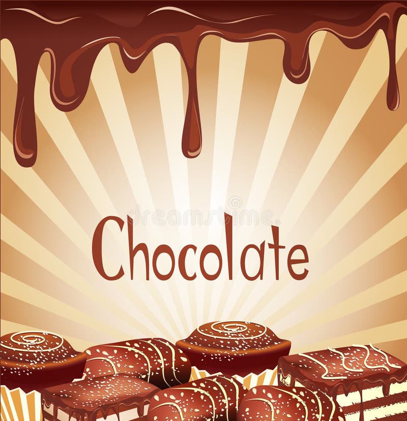 Fundo do feriado com doces de chocolate ilustração do vetor Fundo do feriado com doces de chocolate ilustração do vetor