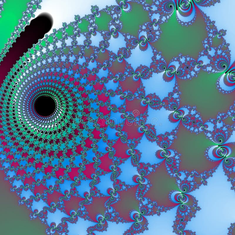 Fundo do Fractal Uma espiral grande no fundo azul ilustração do vetor Fundo do Fractal Uma espiral grande no fundo azul ilustração do vetor