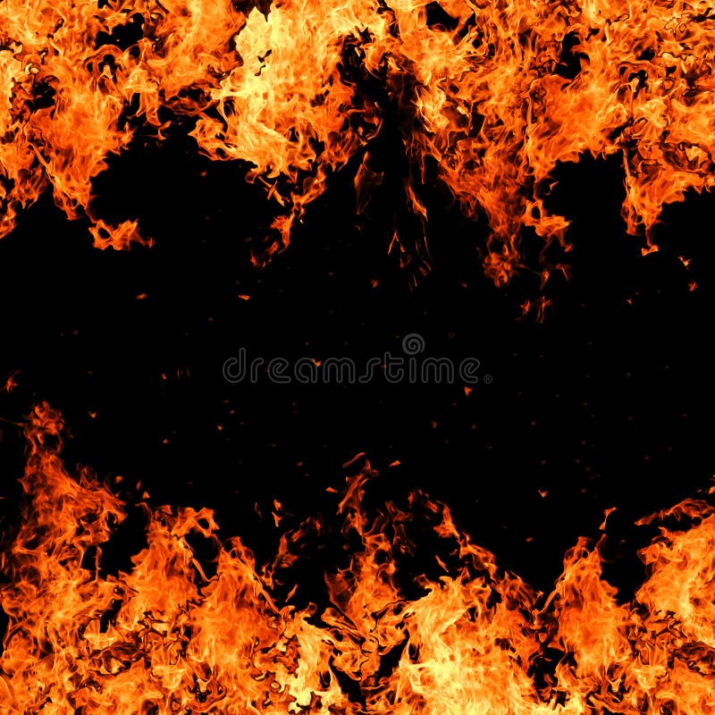 Close up of burning fire over black. Close up of burning fire over black