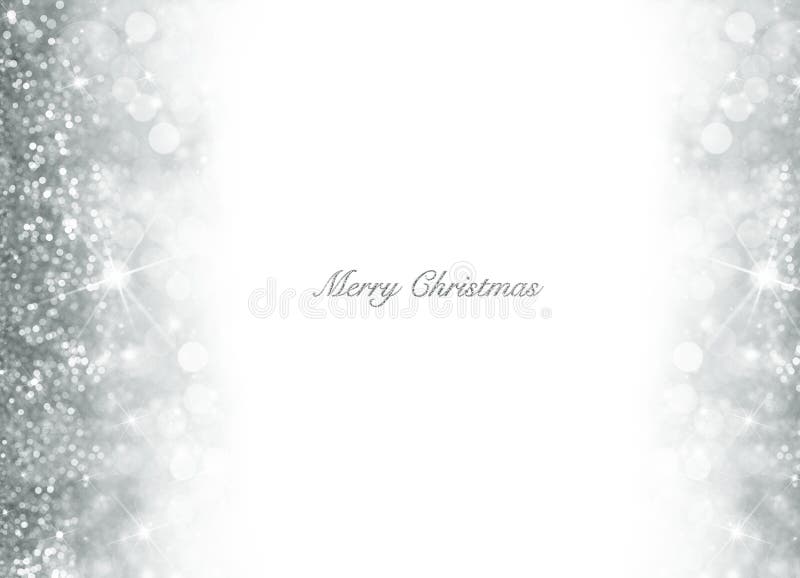 Fundo de Natal Bokeh com glitter prateado imagens de stock