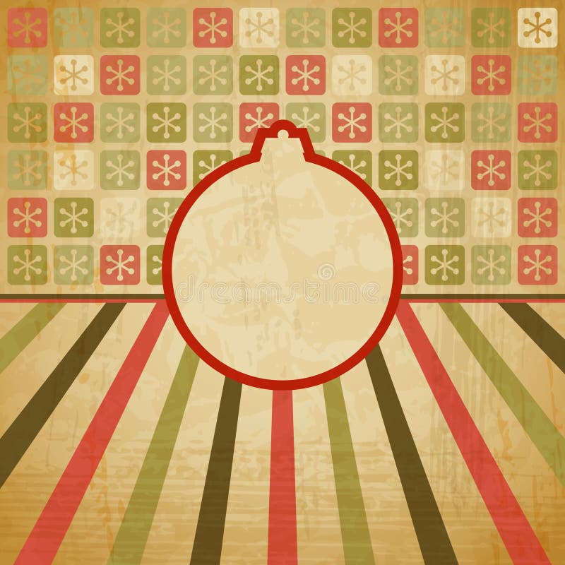 Fundo natalício vintage vetorial em estilo retro ilustração royalty free