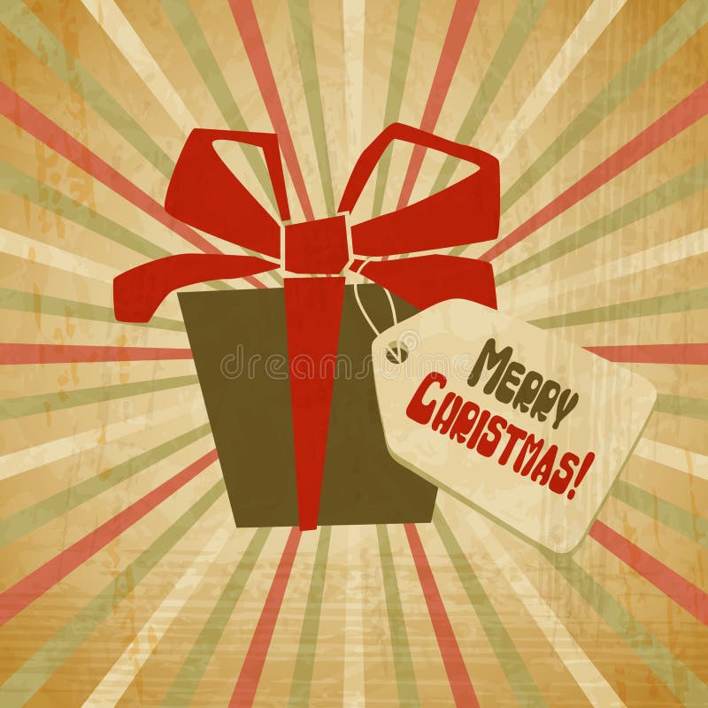 Fundo natalício vintage vetorial em estilo retro ilustração stock