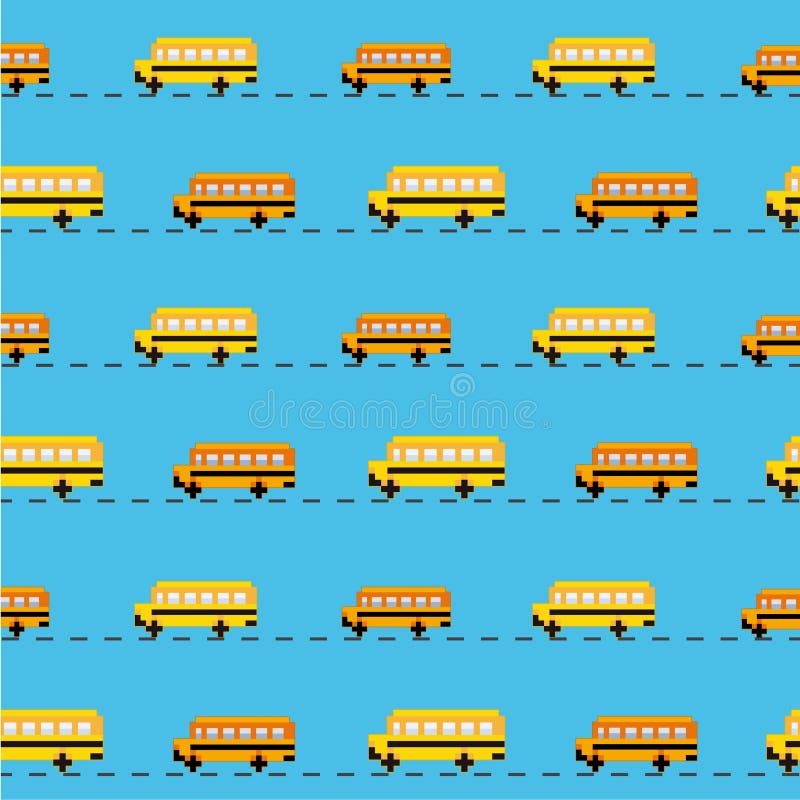 ônibus Escolar Pixel. ônibus Escolar Amarelo Para Camisetas. Ilustração do  Vetor - Ilustração de liso, fundo: 221785726