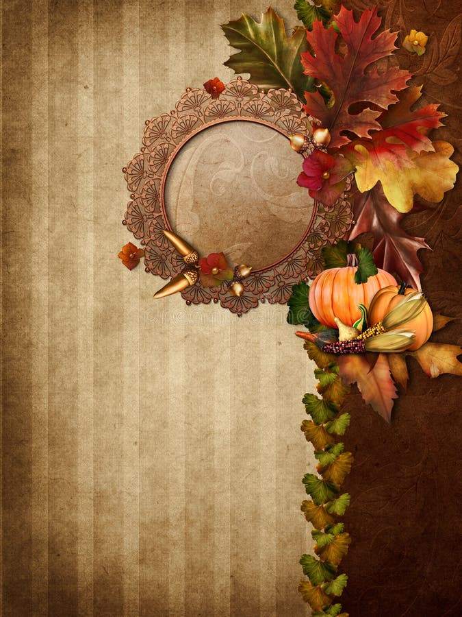 Autumn background with colorful leaves and pumpkins. Autumn background with colorful leaves and pumpkins