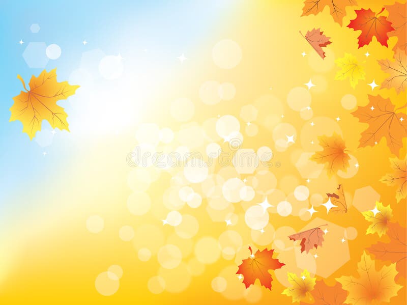 Fundo de outono com folhas / eps10 ilustração stock