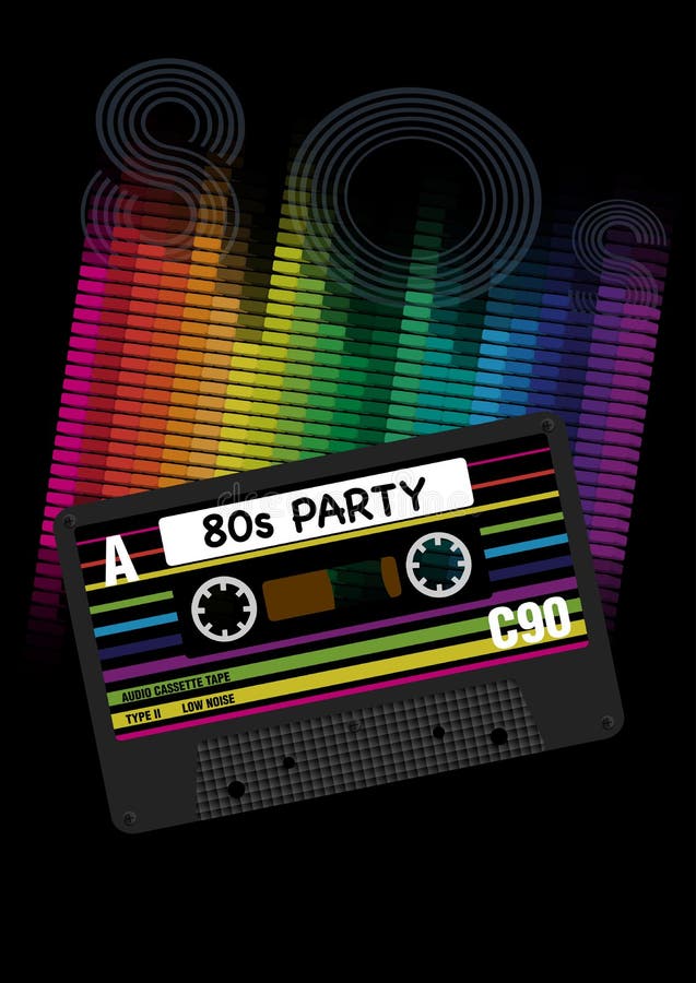 Fundo de Festa Anos 80 Vectorial ilustração stock