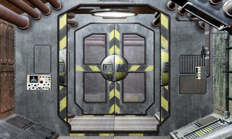 Fundo do portal e do corredor da nave espacial ilustração do vetor Fundo do portal e do corredor da nave espacial ilustração do vetor