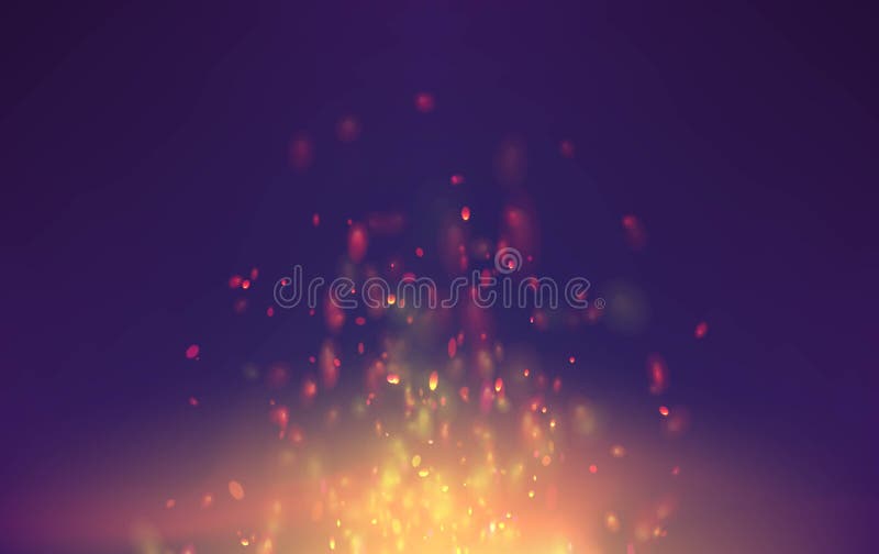 Fundo do vetor da chama com partículas das faíscas faíscas do voo da fantasia do fumo da fogueira ilustração stock Fundo do vetor da chama com partículas das faíscas faíscas do voo da fantasia do fumo da fogueira ilustração stock