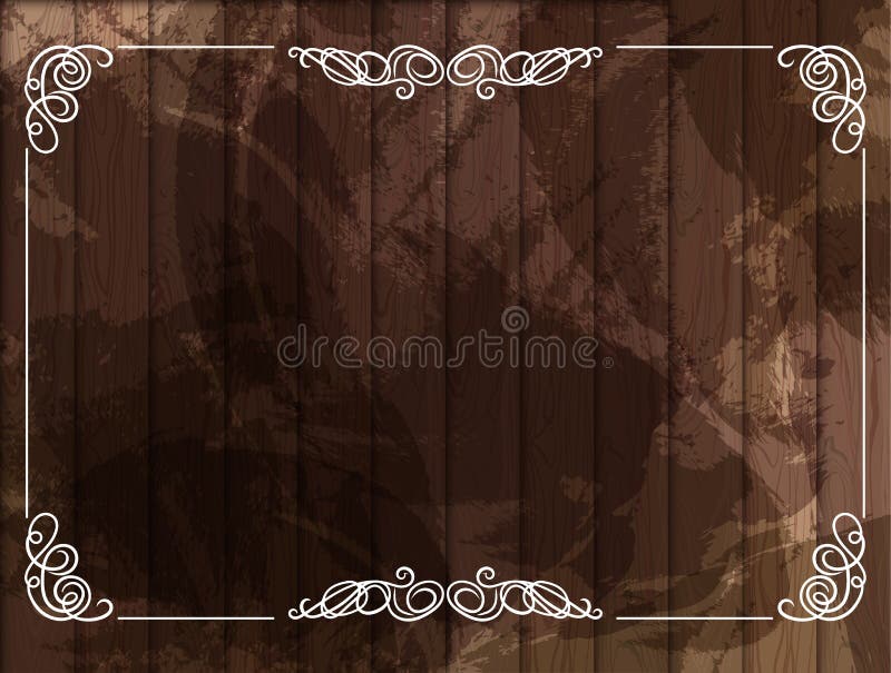Fundo do vintage do vetor com quadro branco decorativo, contexto de madeira ilustração do vetor Fundo do vintage do vetor com quadro branco decorativo, contexto de madeira ilustração do vetor