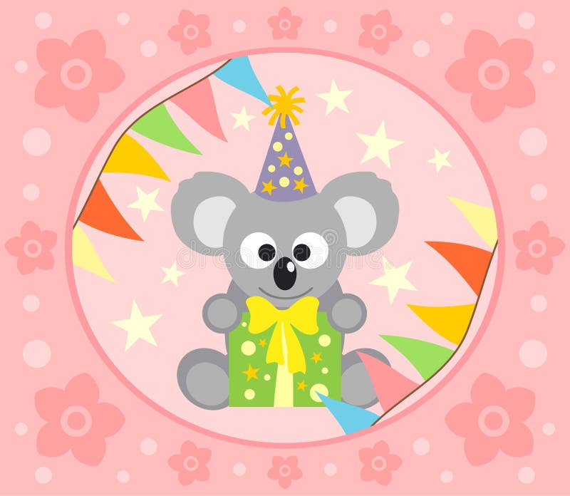 Fundo de desenho animado com coala ilustração stock