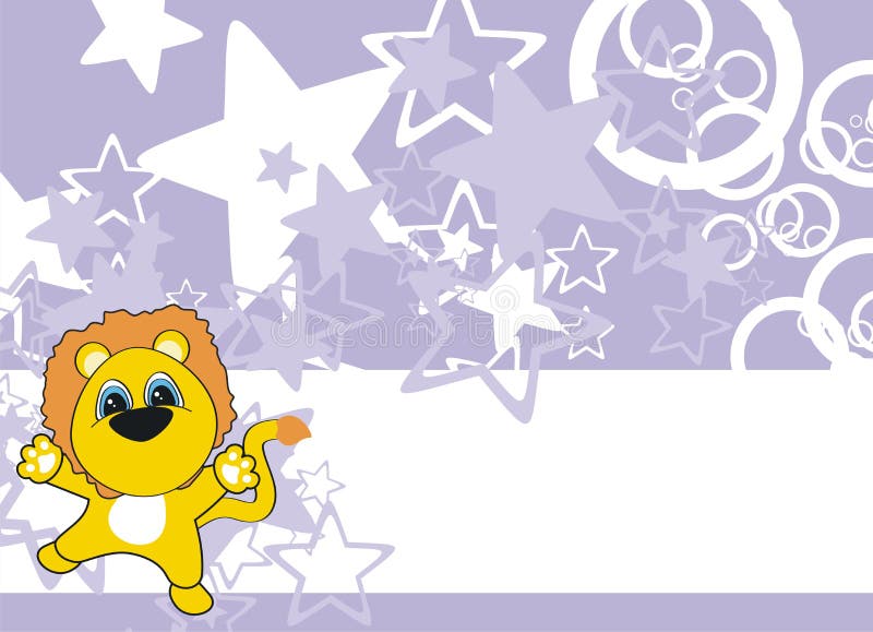 Fundo de desenho animado de bebé leão ilustração do vetor