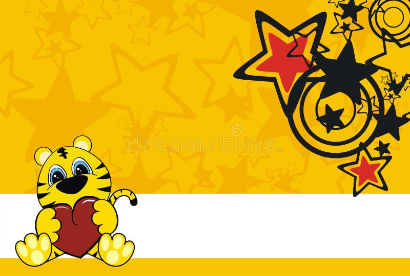 Fundo de desenho animado de tigre bebé ilustração royalty free