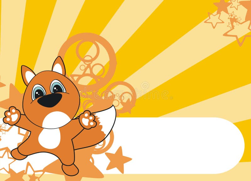 Fundo de desenho animado de raposa ilustração royalty free