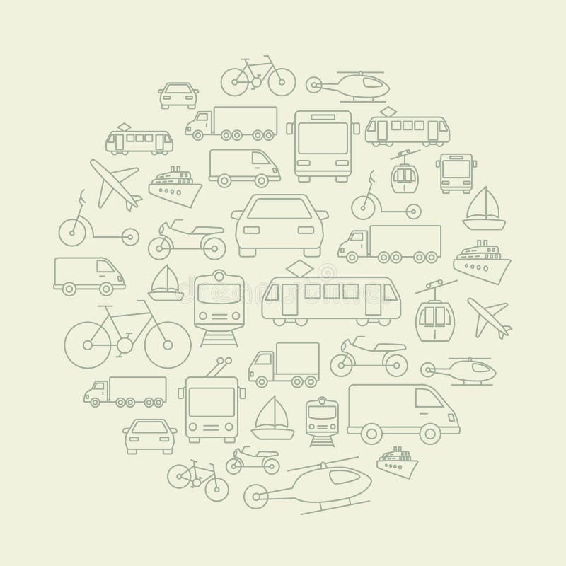 Fundo dos ícones do transporte ilustração royalty free Fundo dos ícones do transporte ilustração royalty free