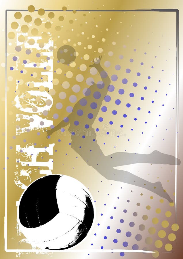 Fundo dourado 5 do poster do voleibol ilustração royalty free Fundo dourado 5 do poster do voleibol ilustração royalty free