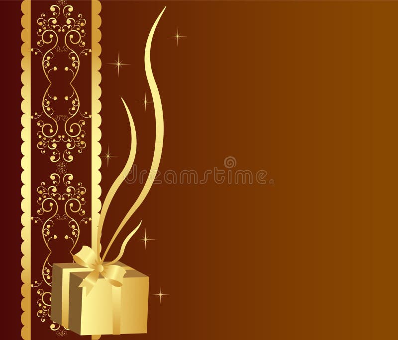 Fundo dourado do presente ilustração stock Fundo dourado do presente ilustração stock